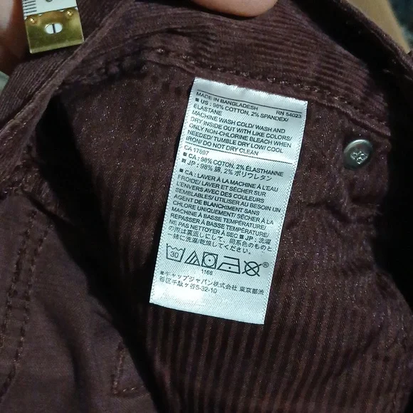 Banana Republic Men's Corduroy‎ Pants - Deep Burgundy. Sz.34 X32 Slim. NWT - Picture 11 of 16